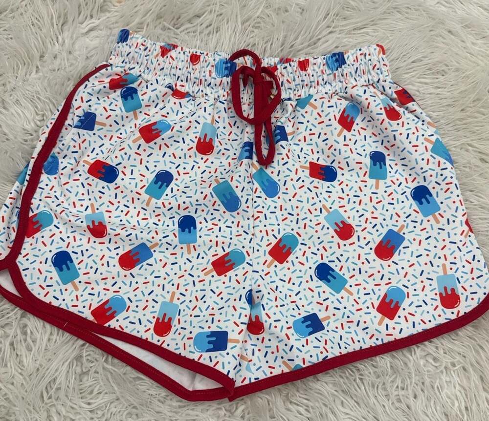 Jess Lea Small Shorts Patriotic Popsicles Ice Cream Drip NWT